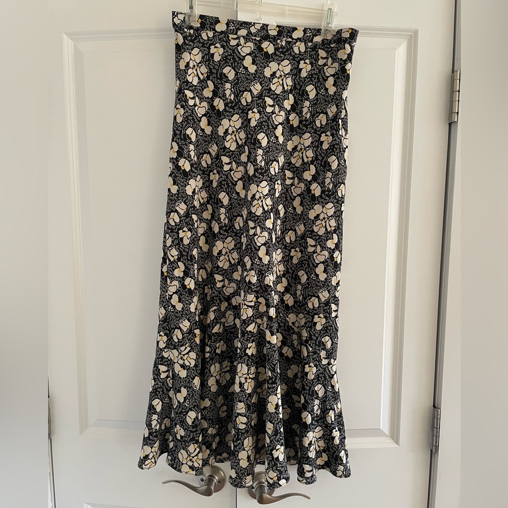 Topshop Floral Black and Cream Women's Skirt
